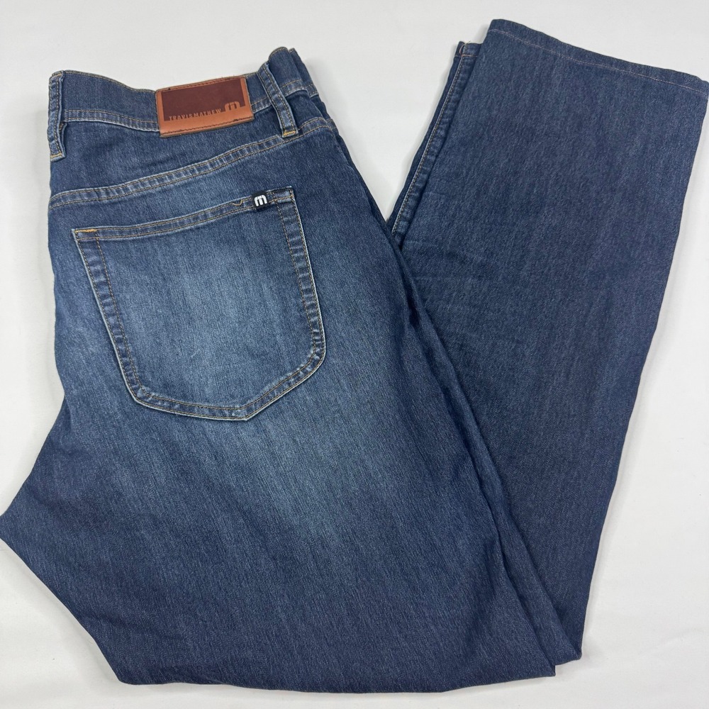 Travis Mathew Legacy Featherweight Jeans Mens 33‎ (Fit 34x29) Dark Wash Denim